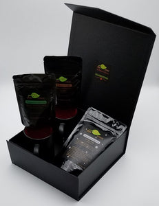 Loose Leaf Tea Gift Box with Peppermint Green, Chocolate and Holiday Teas and Mugs inside